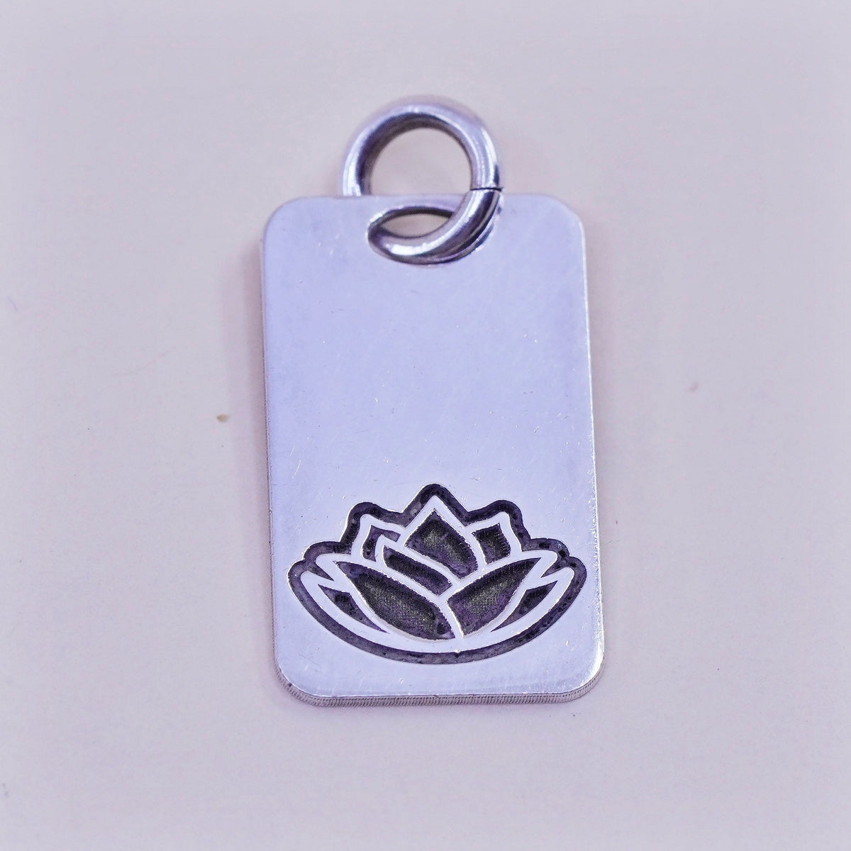 Vintage Sterling silver handmade pendant, 925 lotus flower