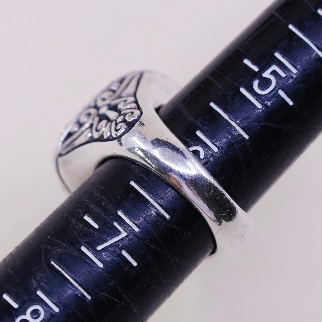 sz 6, vtg Sterling silver ring, 925 w/ CZ cluster, statement ring, Stamped 925