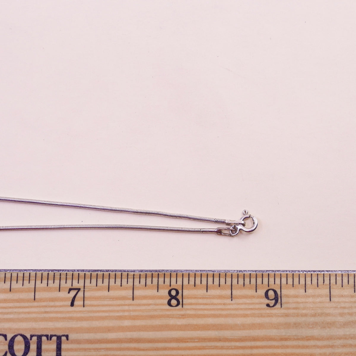 18”, 1mm, Sterling silver necklace, Italy 925 snake chain with bead pendant