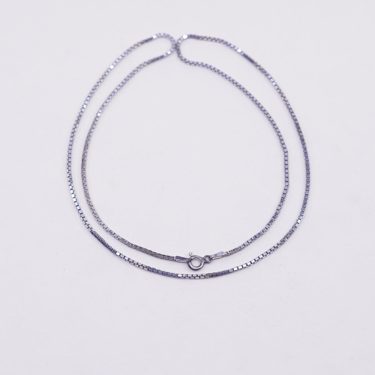 20”, 1mm, Vintage sterling silver Italy 925 silver box chain, necklace