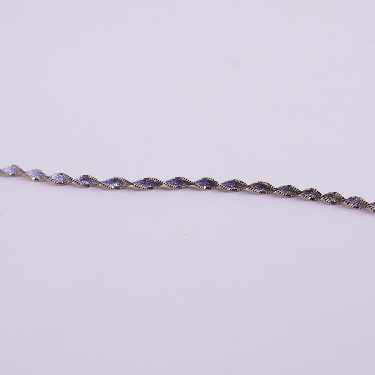 7.75”, vermeil gold sterling silver bracelet, 925 twisted herringbone chain