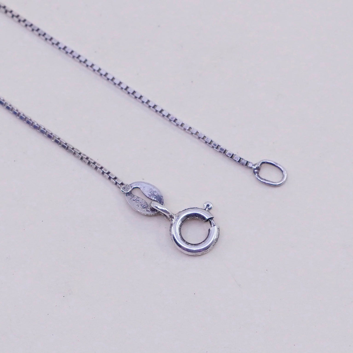 24”, 1mm, Vintage Italian sterling 925 silver box chain, necklace