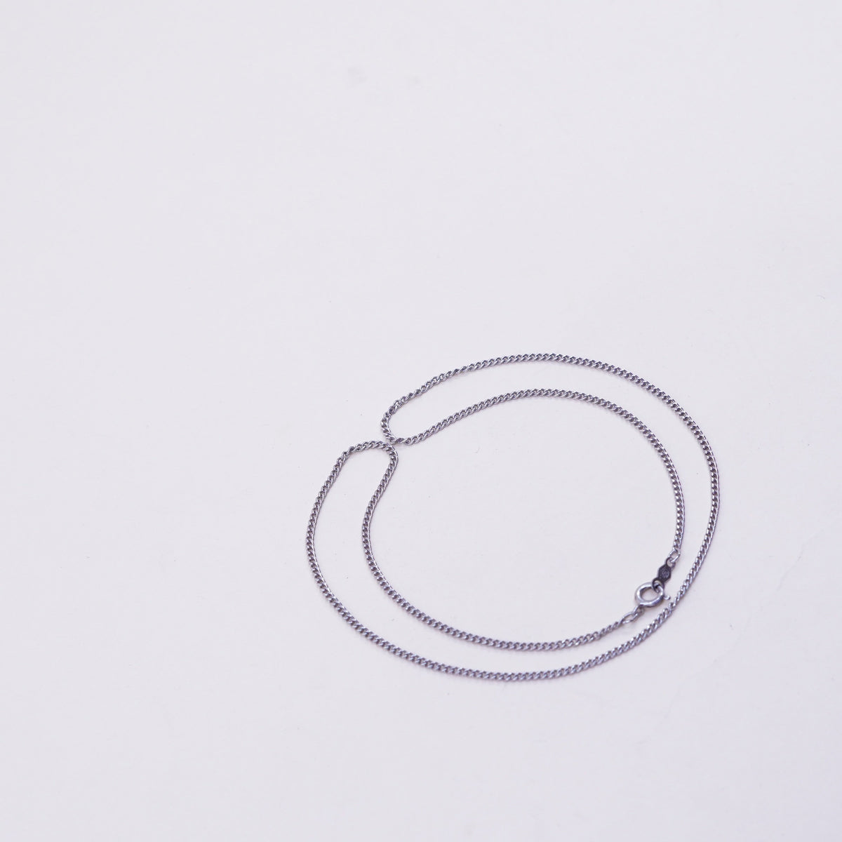 16” 1mm, vintage sterling silver necklace, 925 curb rope chain