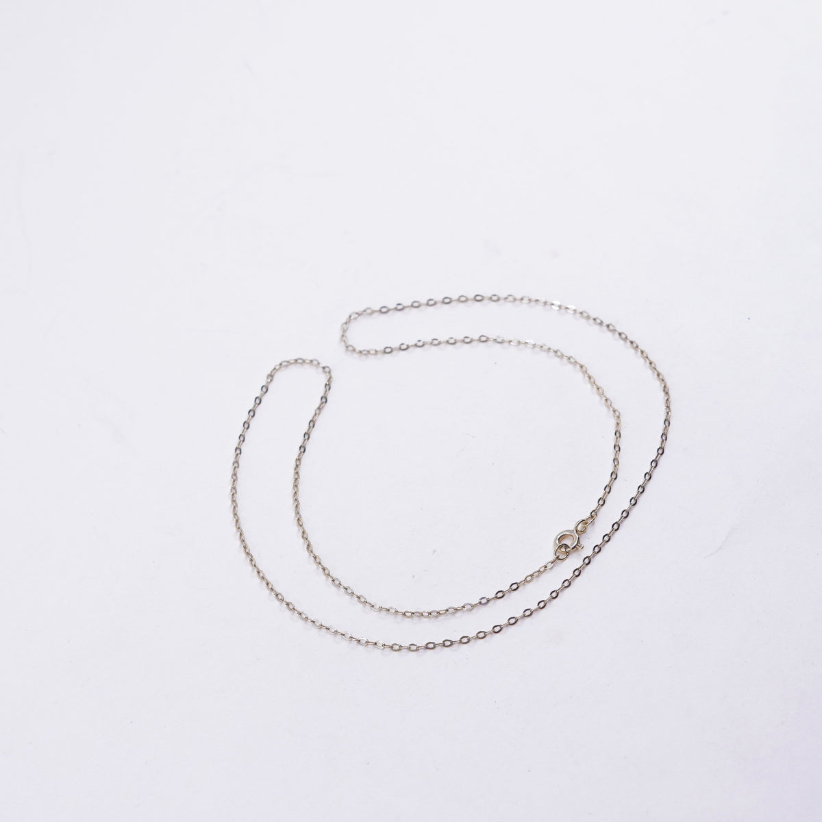 18”, vtg vermeil gold over Sterling silver necklace, 925 flatten circle chain