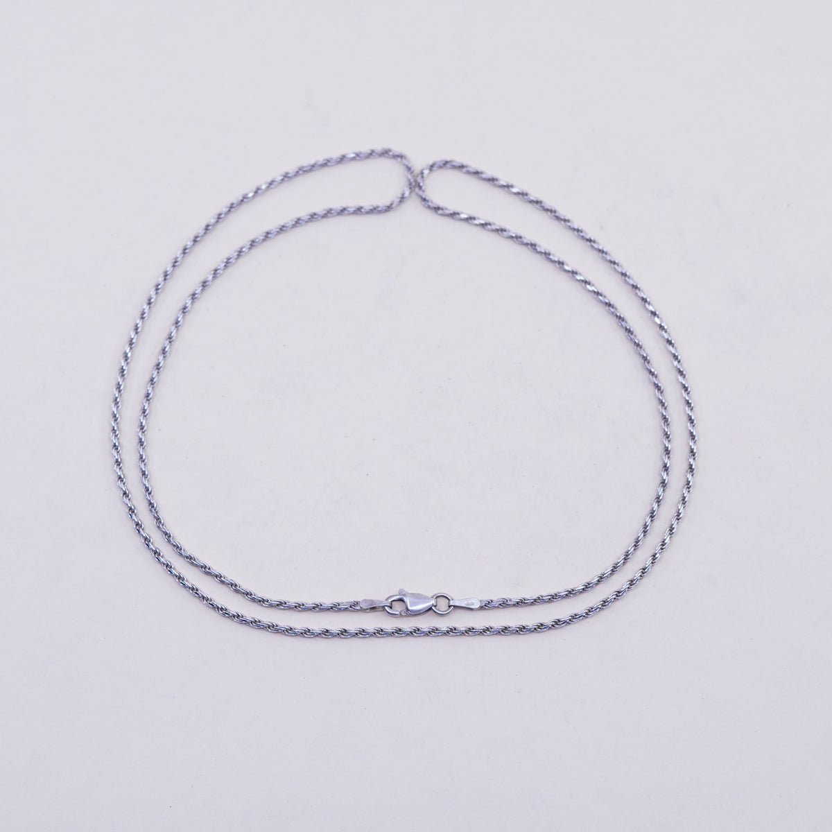 24”, 1.6mm, vintage Sterling silver necklace, 925 diamond rope chain