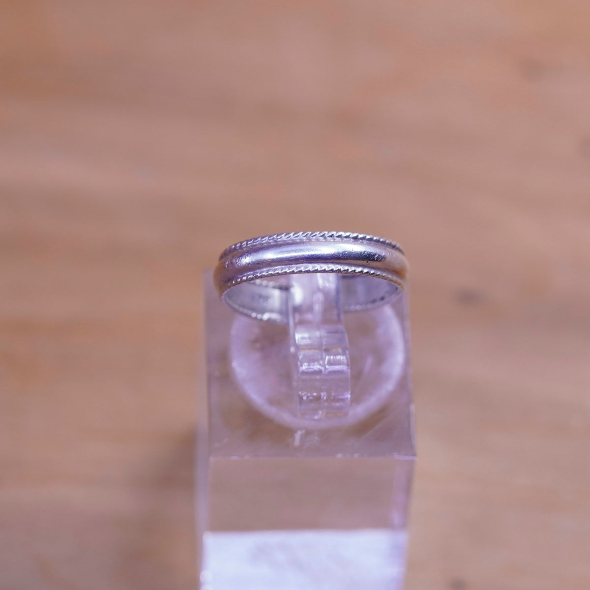 Size 3.25, vintage Sterling silver handmade ring, 925 cable band