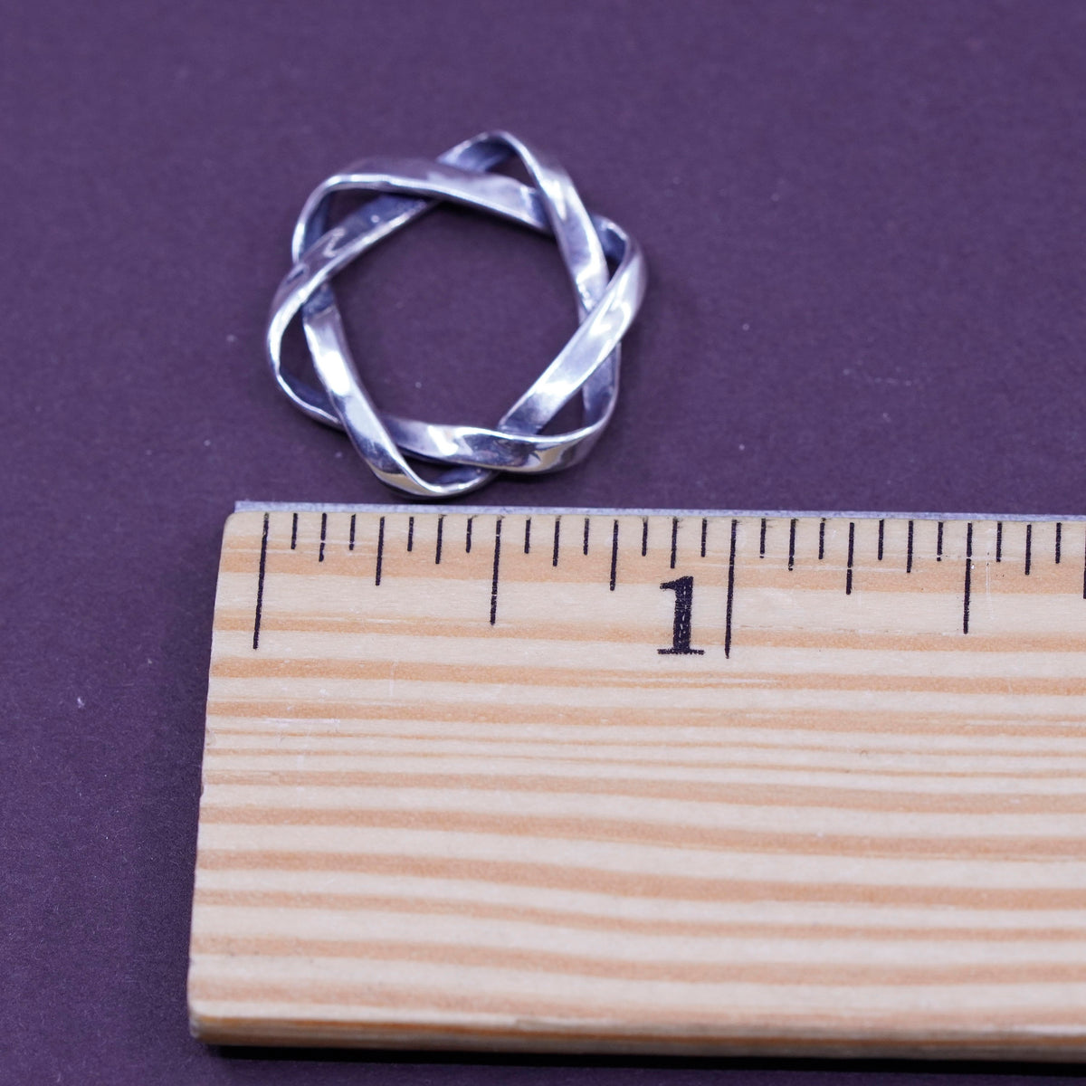 Vintage Sterling silver handmade woven pendant, 925 braided charm