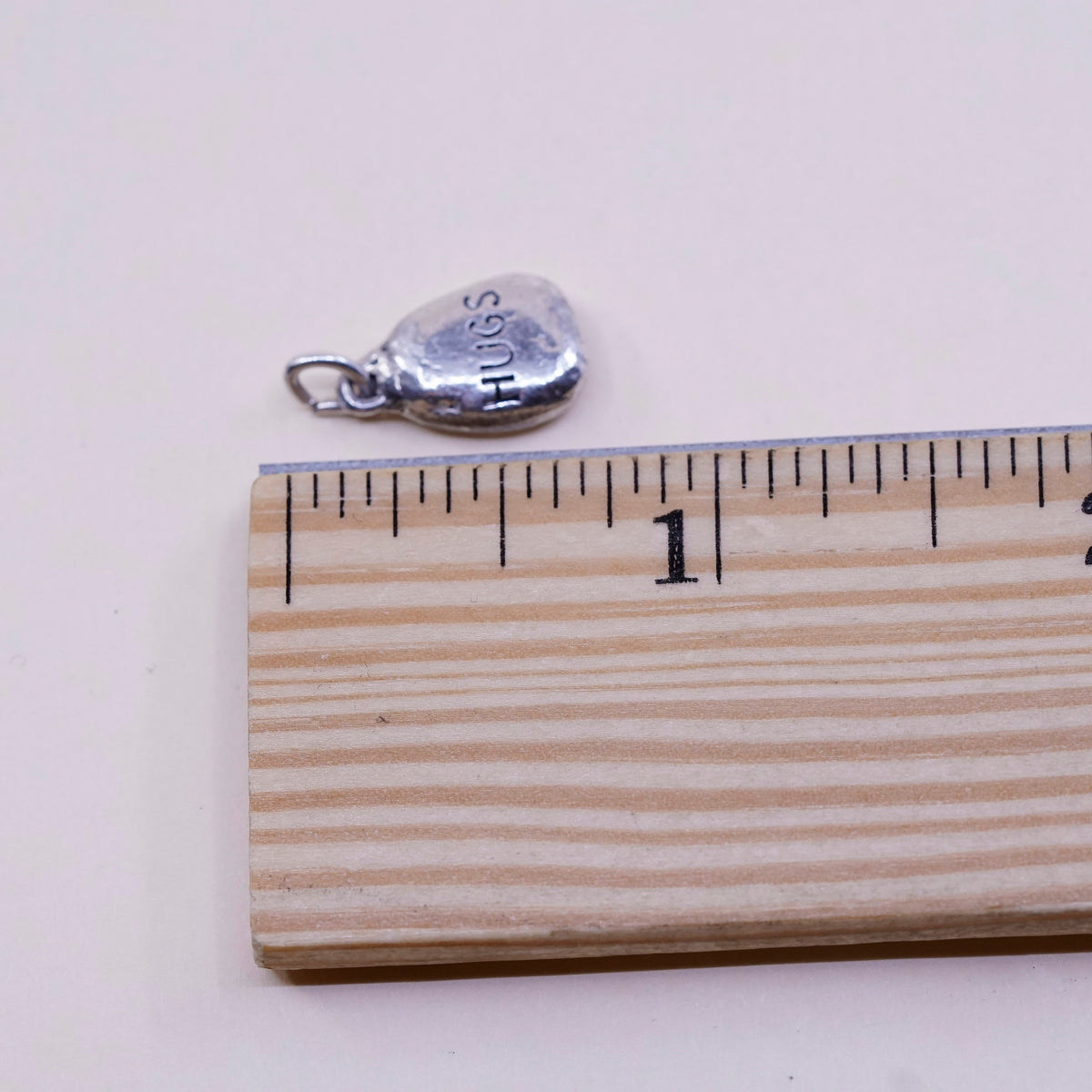 Vintage DV sterling silver Nugget charm, 925 pendant with “hugs”
