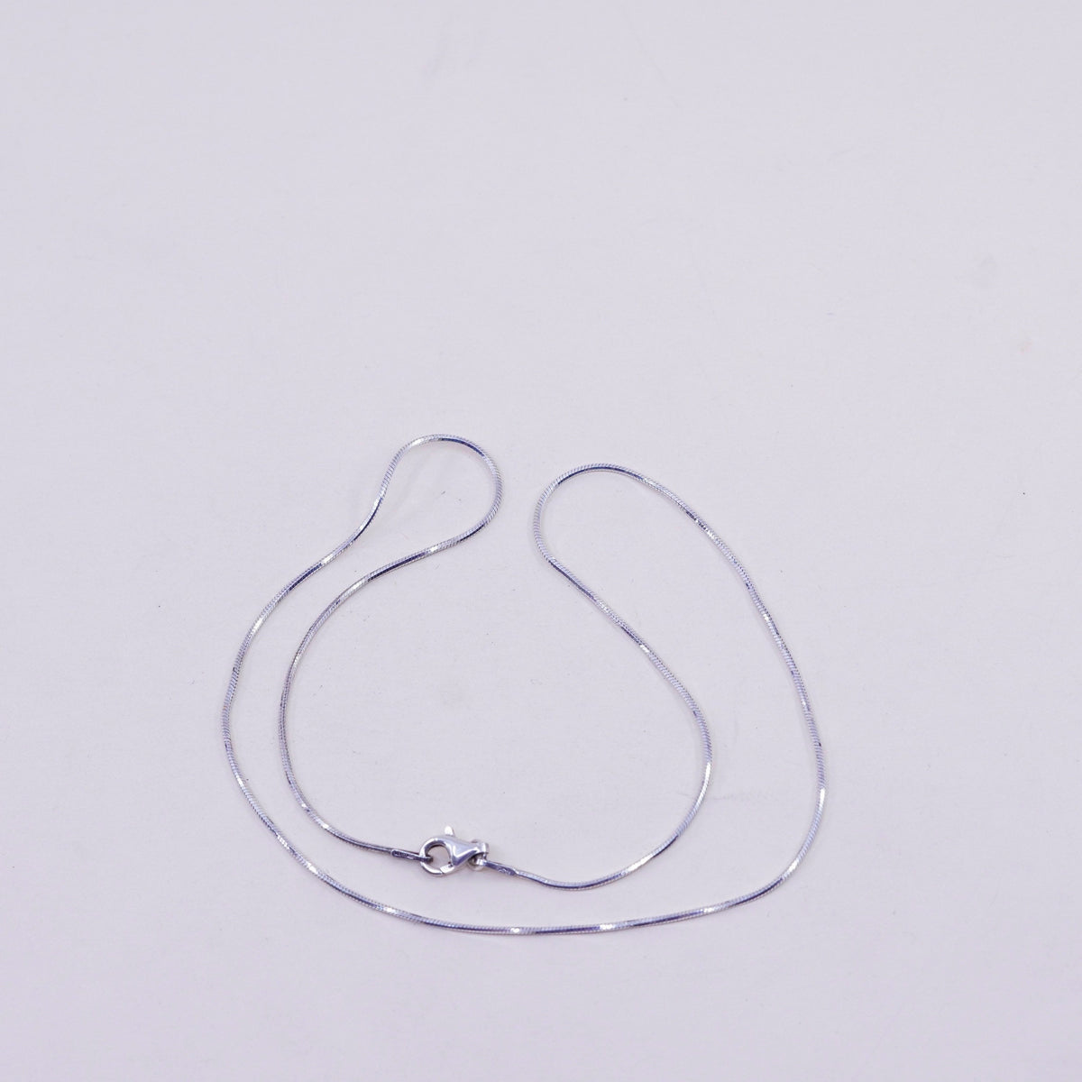 16”, 1mm, Vintage sterling silver square snake chain, Italy 925 necklace