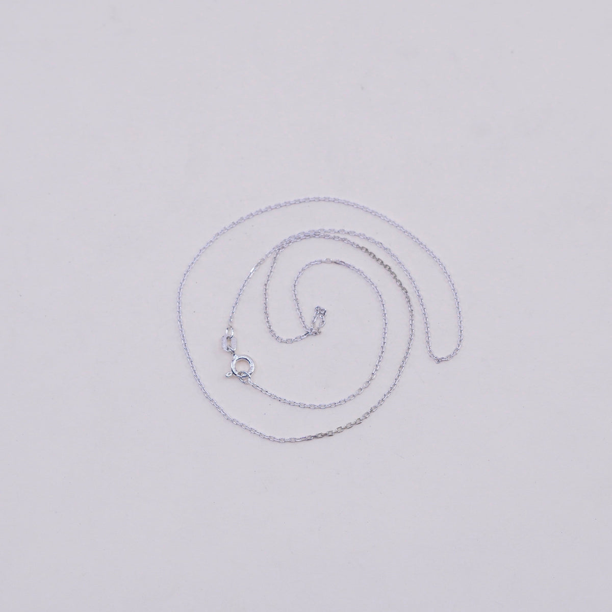 18”, 1mm, Vintage sterling silver circle chain, Italy 925 necklace