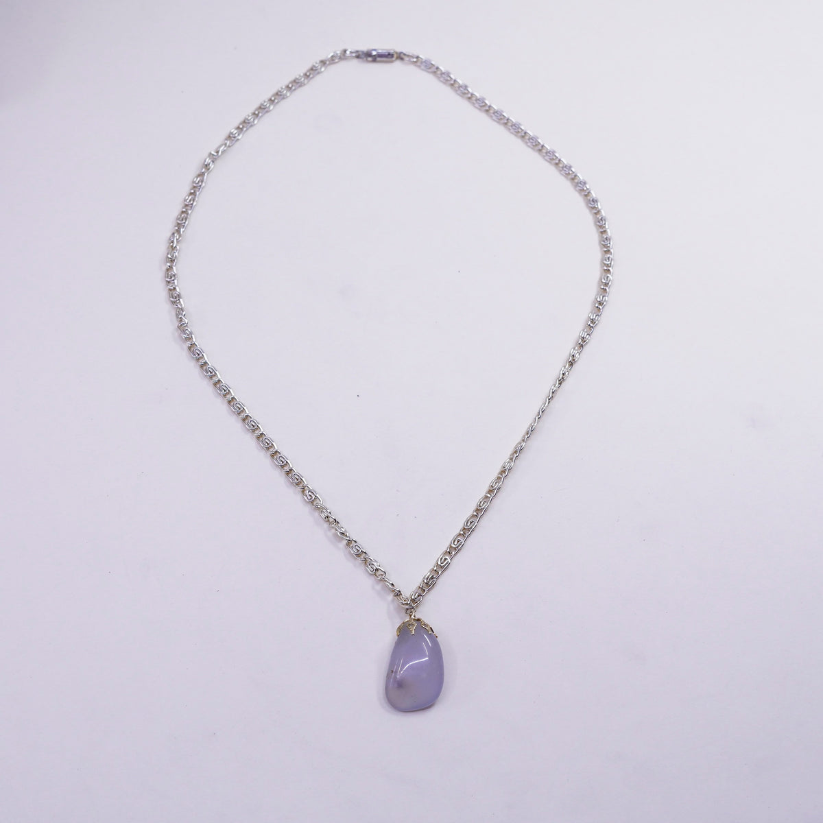 18”, vermeil gold over sterling silver necklace, 925 chain moonstone pendant