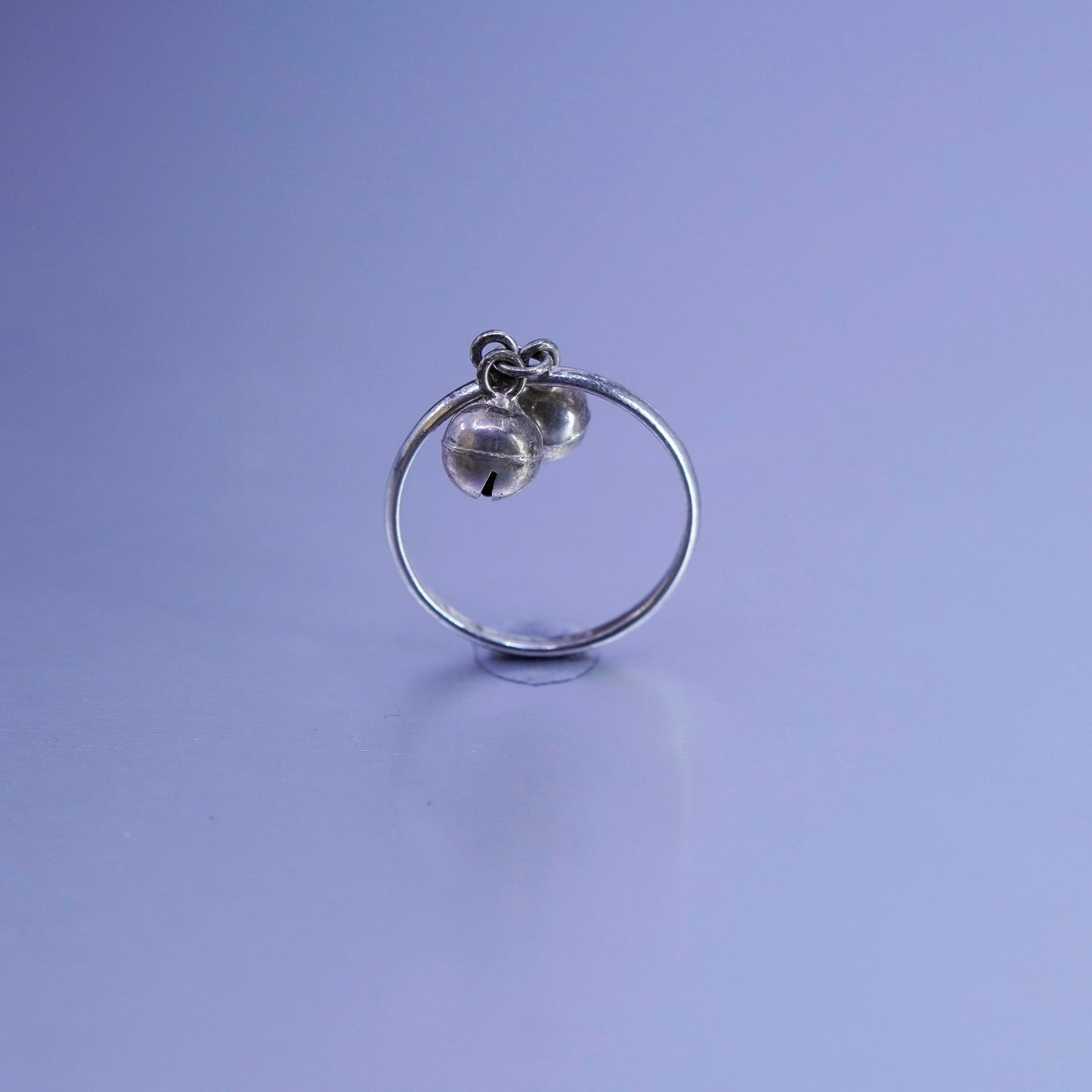 Size 8.75, southwestern Sterling 925 silver handmade ring, chime charm band