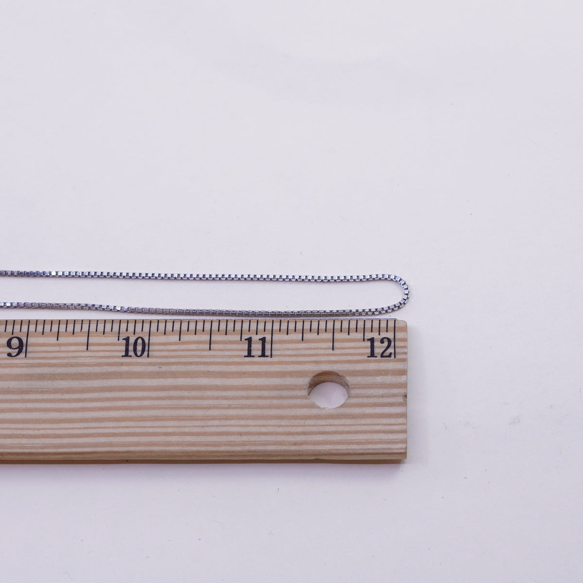 24”, 1mm, Vintage Italian sterling 925 silver box chain, necklace