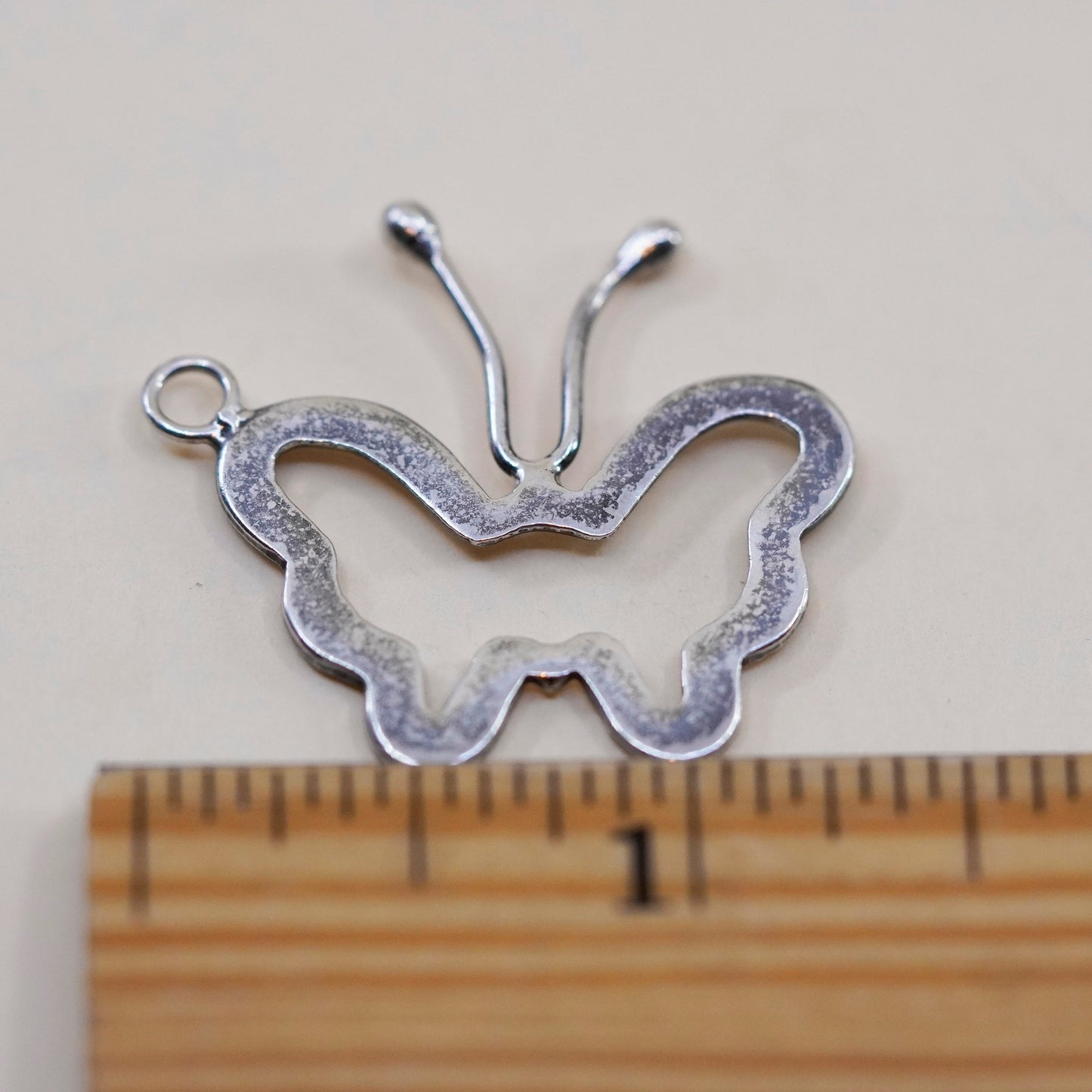 Vintage Sterling 925 silver handmade butterfly charm pendant