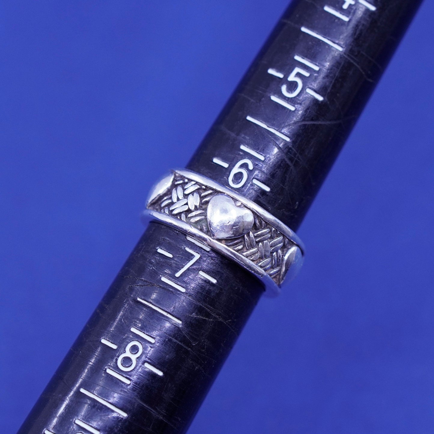 Size 6.25, Brighton Sayan Sterling Silver heart Ring, 925 woven braided Band