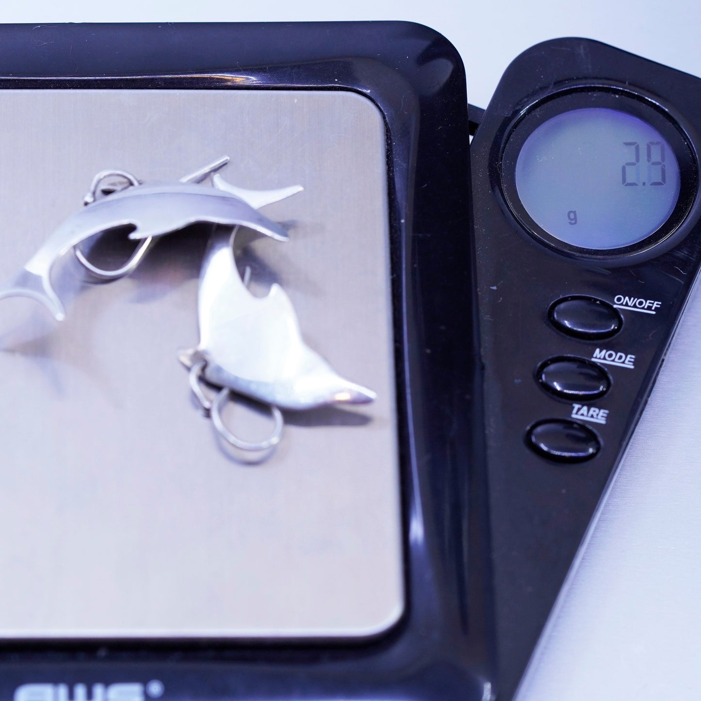 Vintage Sterling 925 silver handmade dolphin earrings