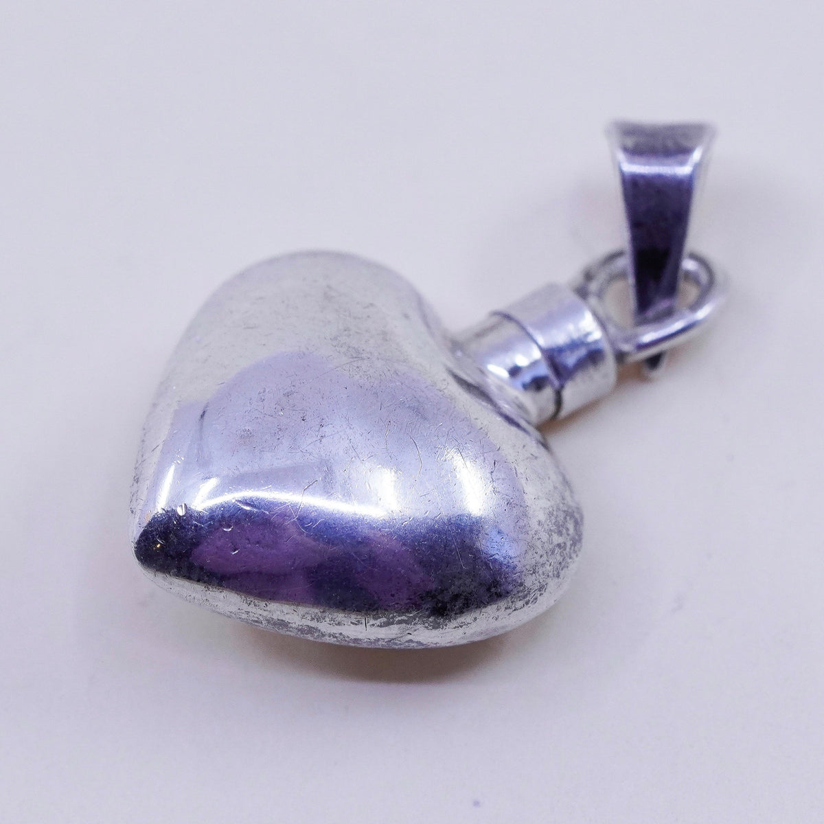 Vintage mexico handmade sterling 925 silver heart charm pendant
