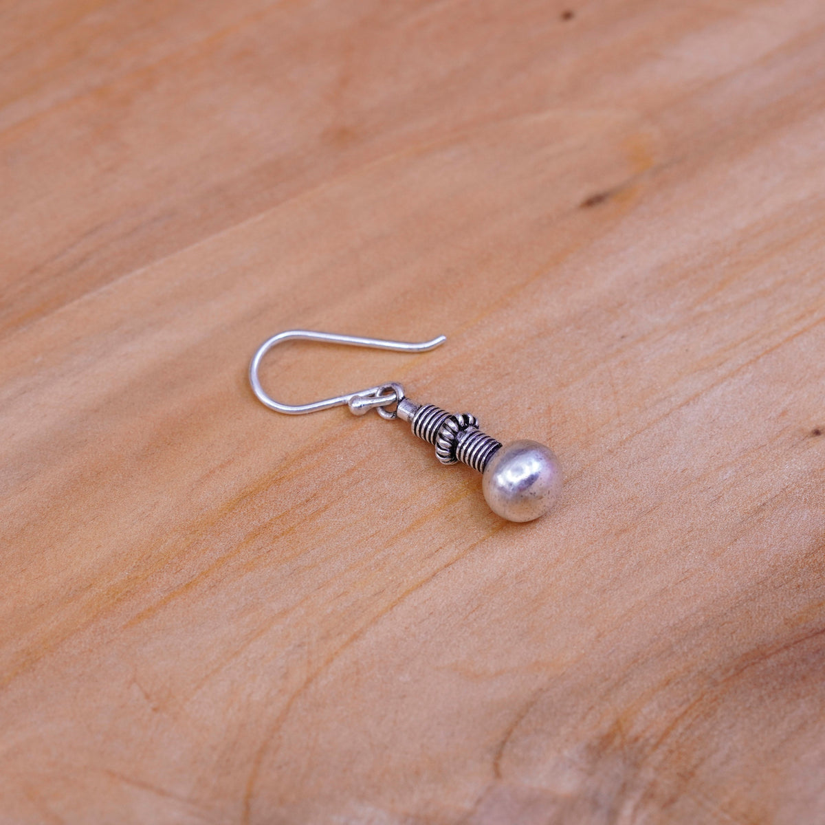Vintage Sterling silver handmade earrings, 925 beads drops