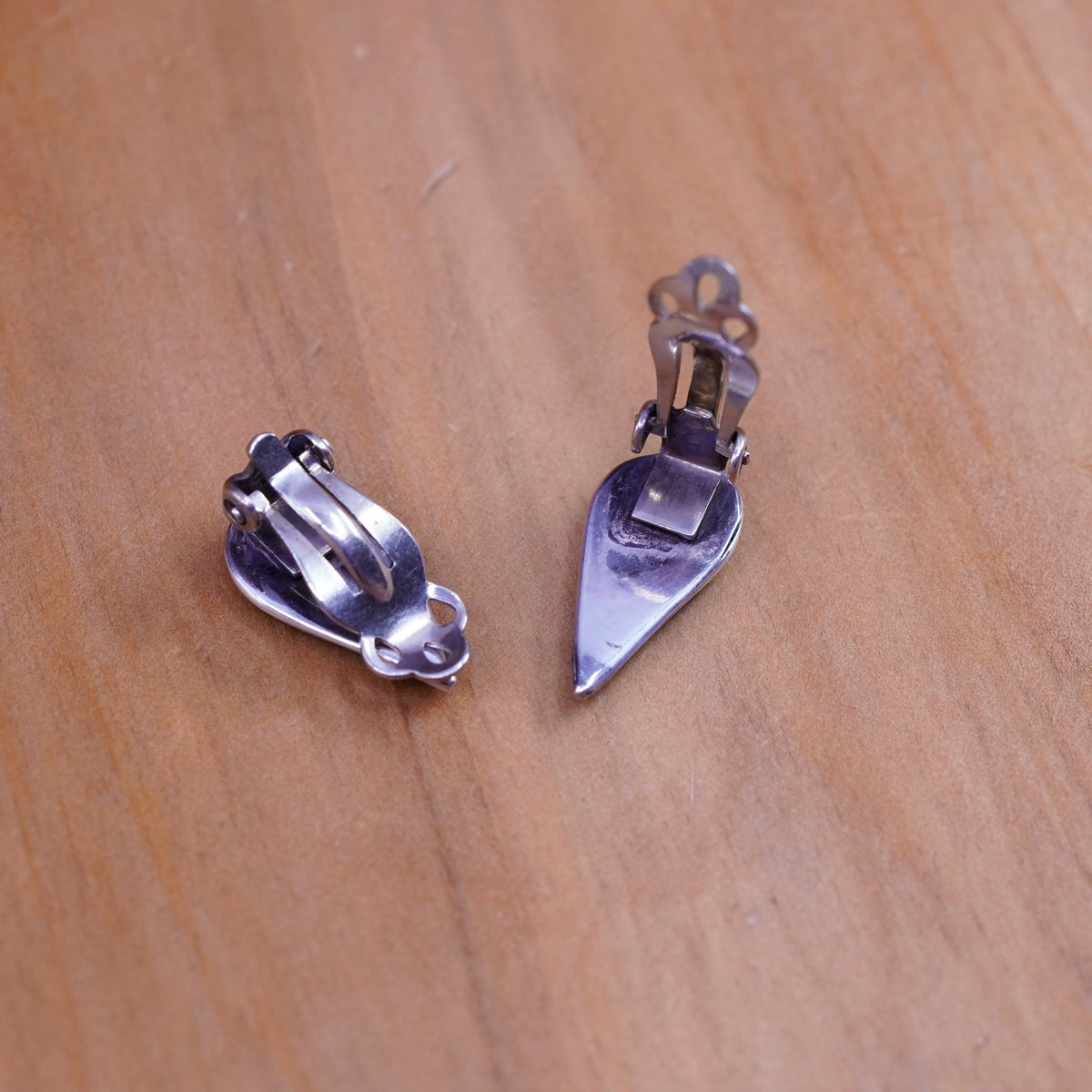 Native American Zuni Sterling 925 silver clip on teardrop earrings turquoise