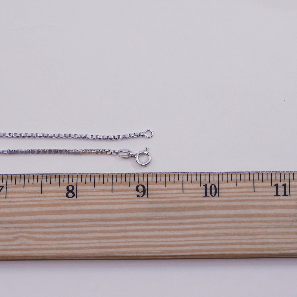 18”, Vintage Italian sterling 925 silver box chain, necklace