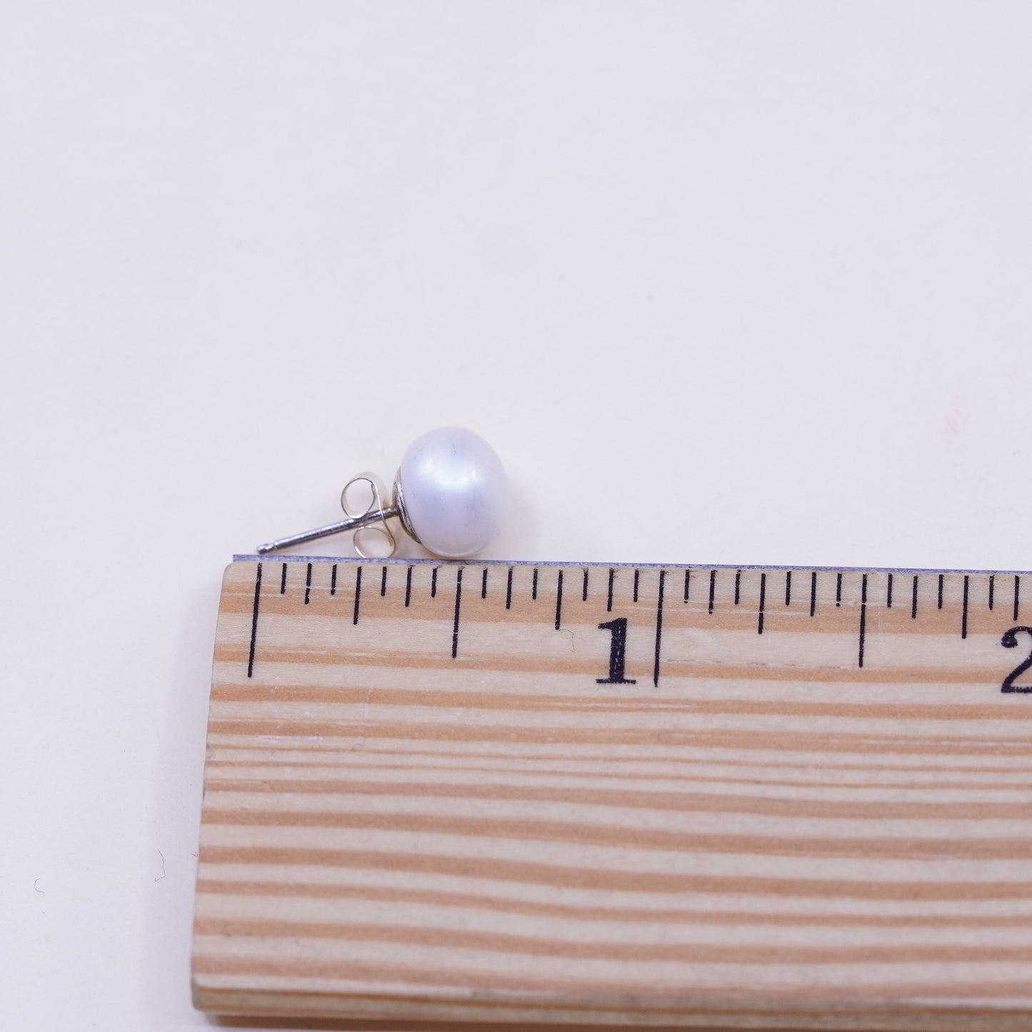 Vintage sterling silver earrings, 925 studs with pearl
