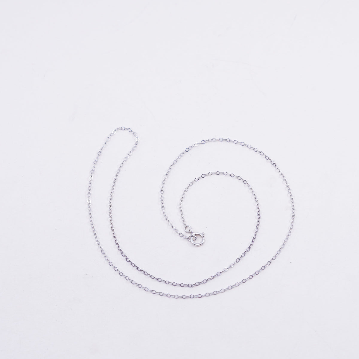 18”, 1mm, Vintage sterling silver flatten circle chain, Italy 925 necklace