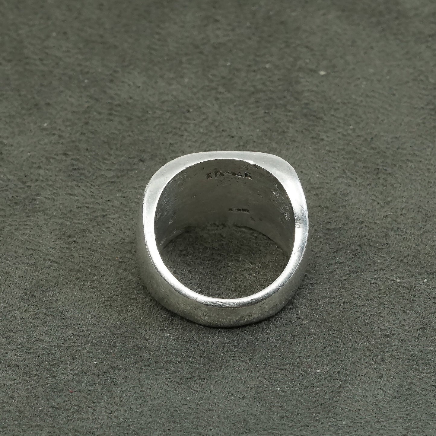 sz 7.75, vtg Sterling silver handmade ring, 925 ribbed band, minimalist