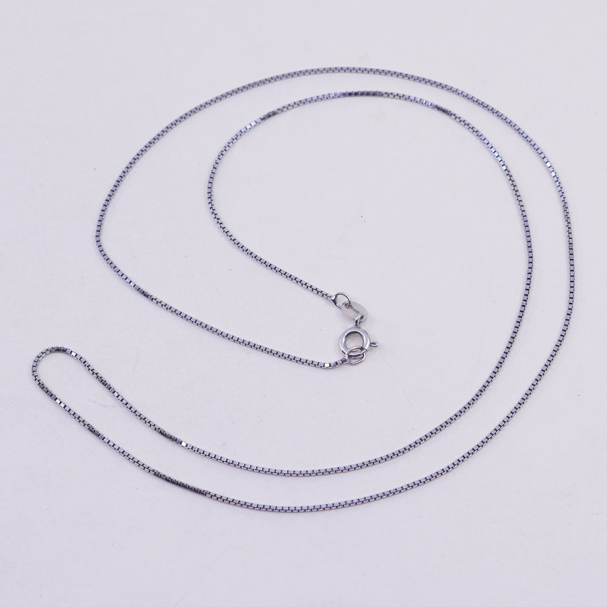 24”, 1mm, Vintage Italian sterling 925 silver box chain, necklace