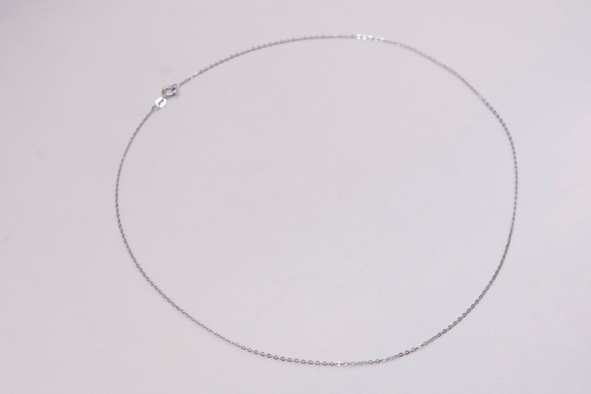 18”, 1mm, Vintage sterling silver flatten circle chain, Italy 925 necklace