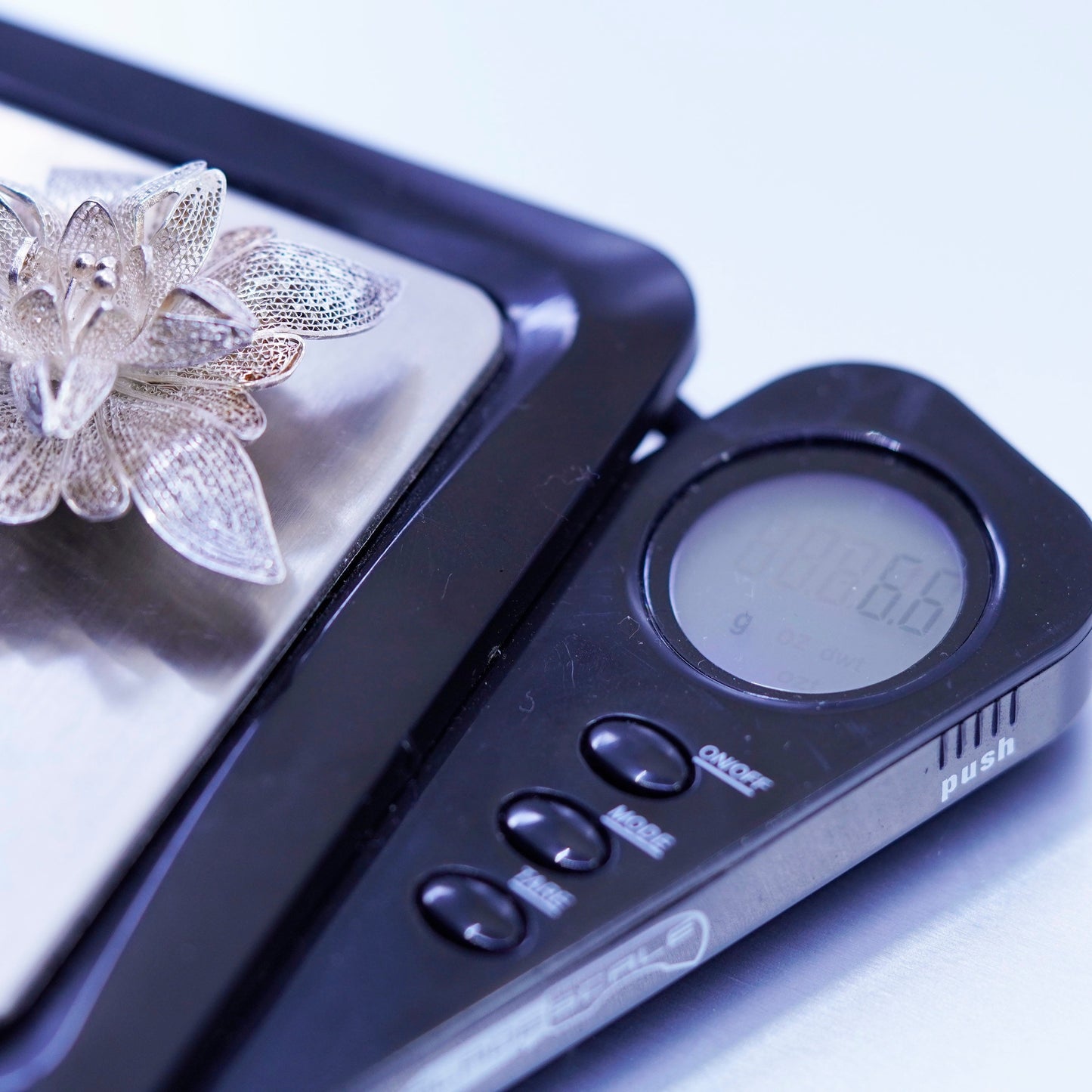 Vintage sterling silver handmade brooch, 925 filigree flower pin