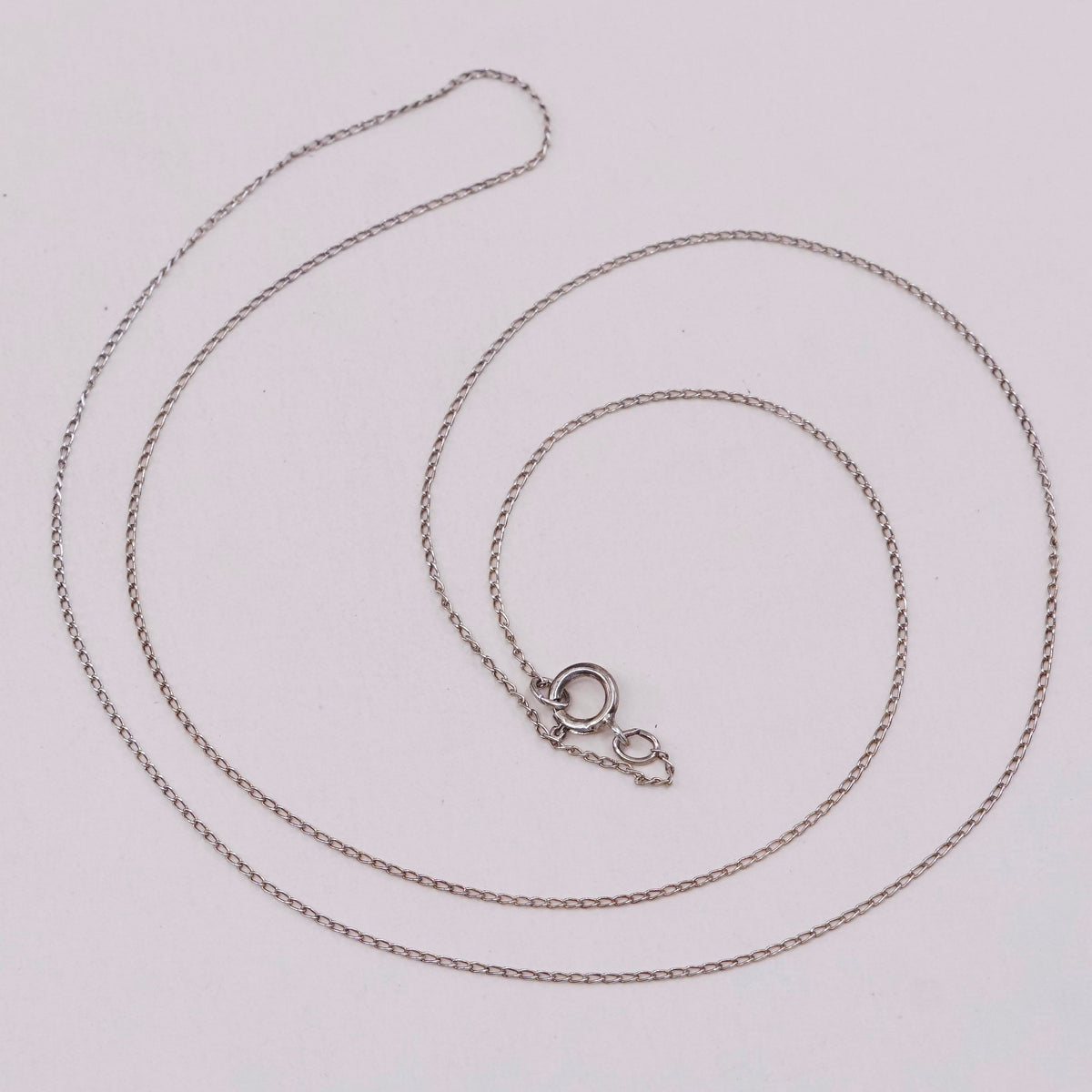 20”, 1mm, vermeil Gold over sterling silver curb chain, Italy 925 necklace