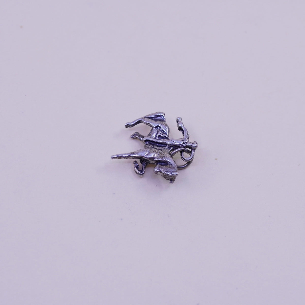 Handmade vintage Sterling silver pendant, 925 riding horse charm