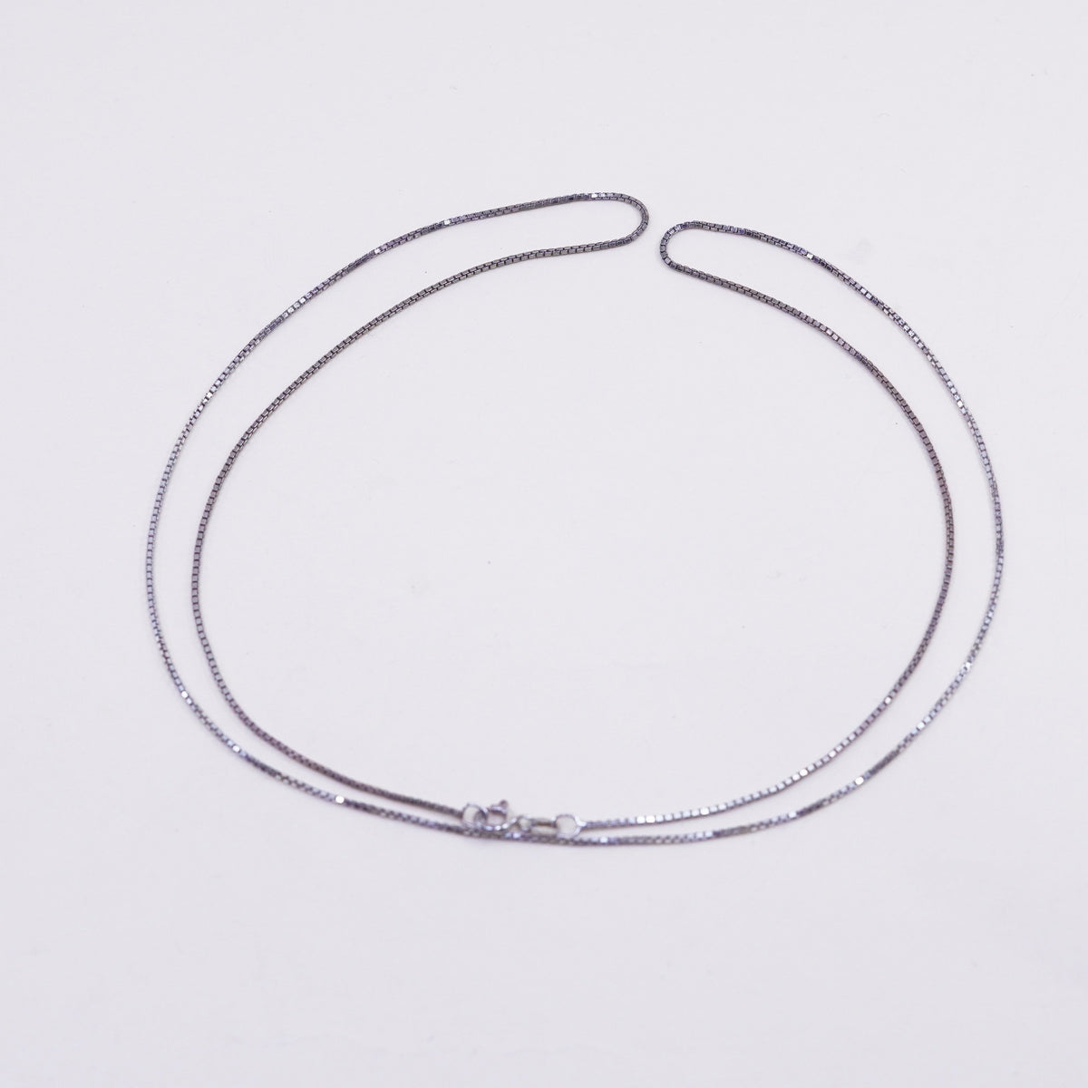 29”, 1mm, Vintage sterling silver Italy 925 silver box chain, necklace