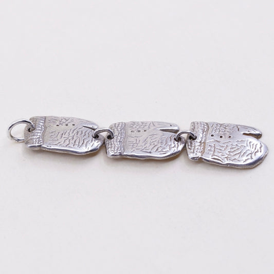 Vintage Sterling silver handmade pendant, 925 gloves, stamped 925