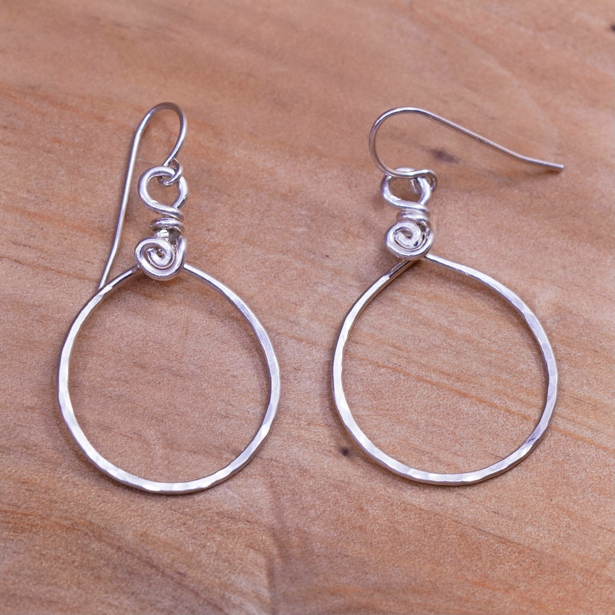 Vintage Sterling silver handmade earrings, 925 teardrop drops