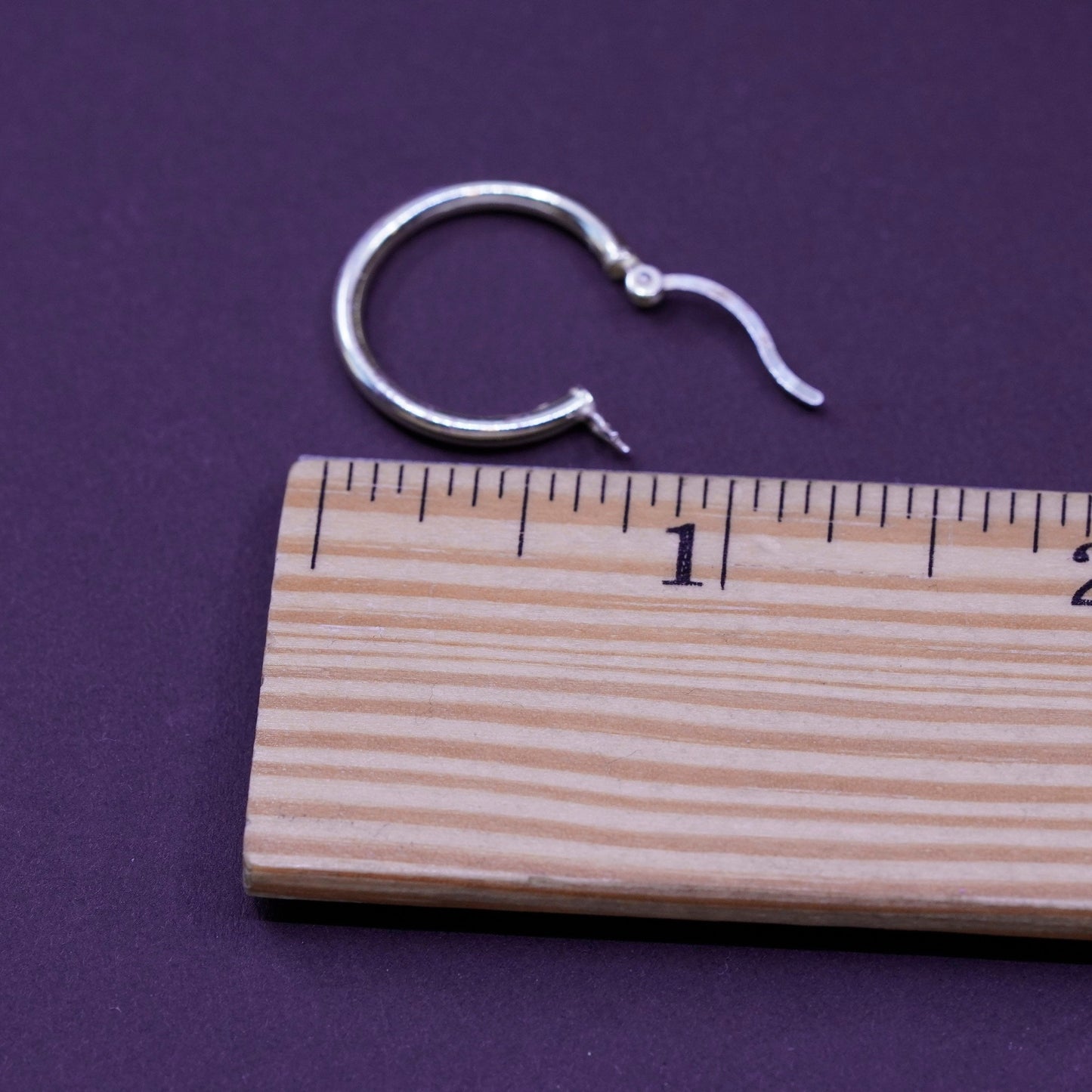 0.5”, vintage Sterling silver earrings, 925 hoops