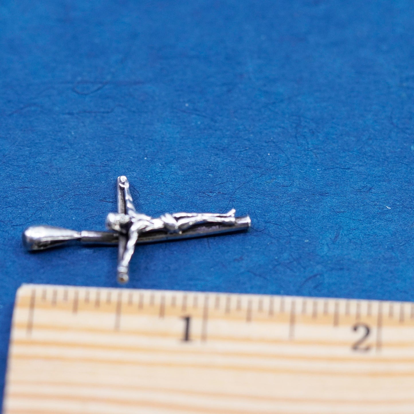 Vintage Sterling silver handmade pendant, 925 Jesus cross