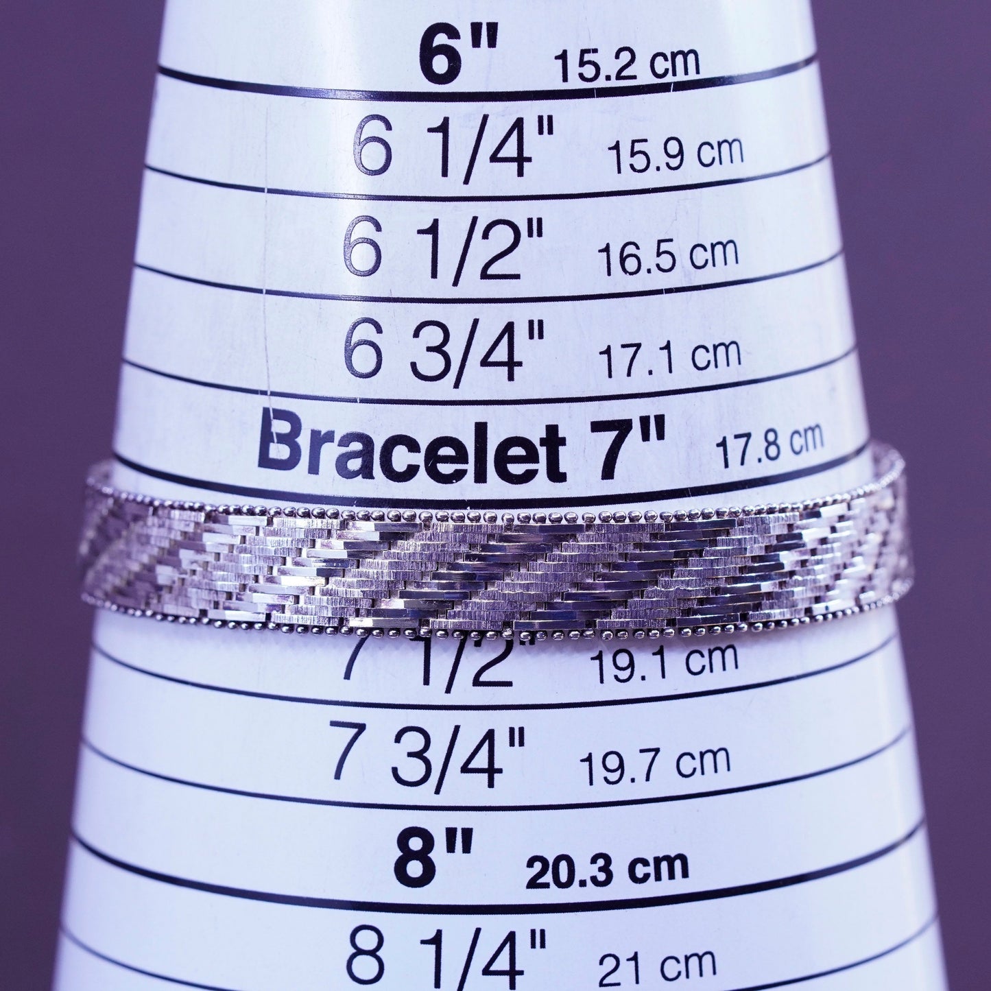 7.25”, 10mm, vintage milor Sterling silver bracelet, Italy 925 Riccio chain