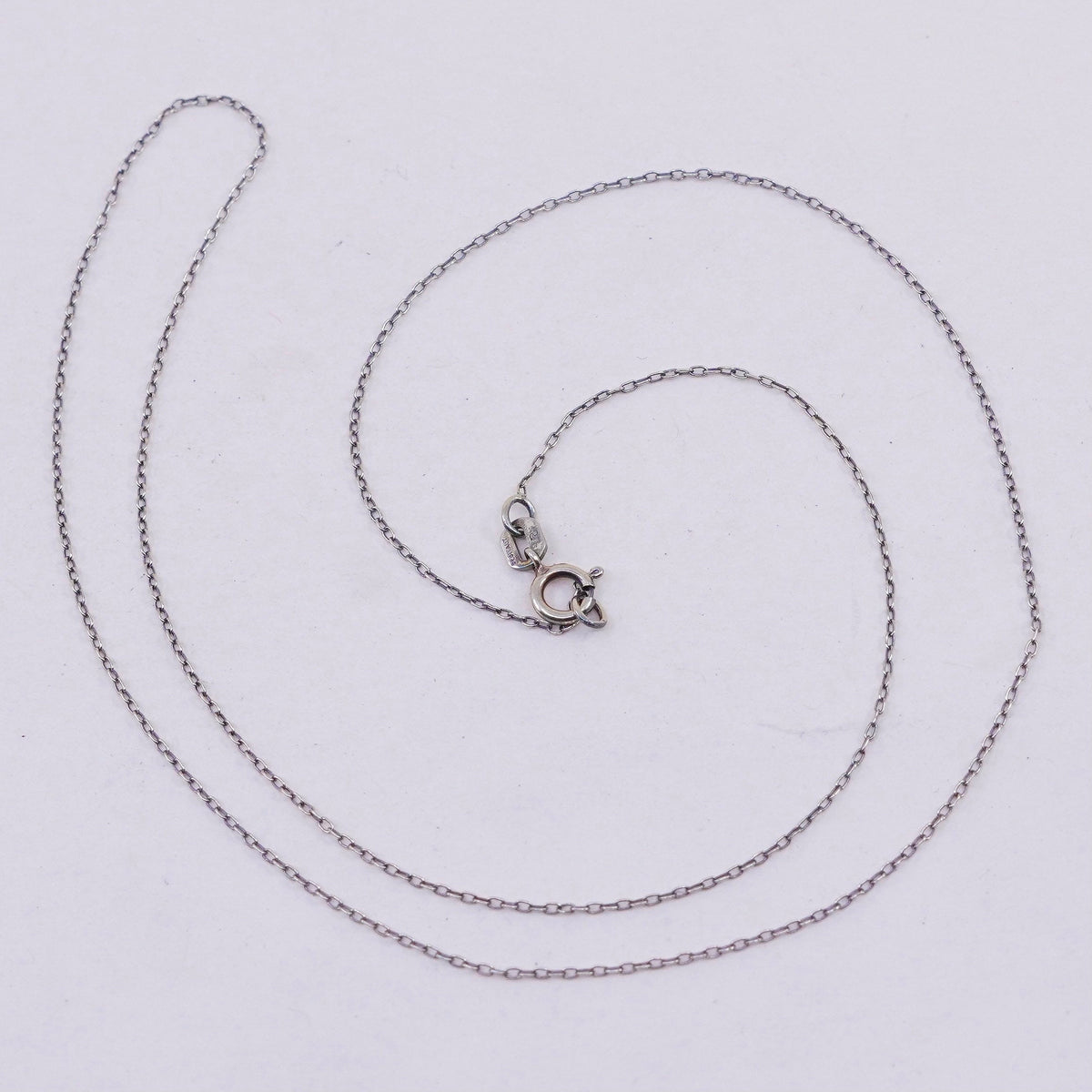 18”, 1mm, vintage vermeil gold over Sterling silver necklace, 925 circle chain