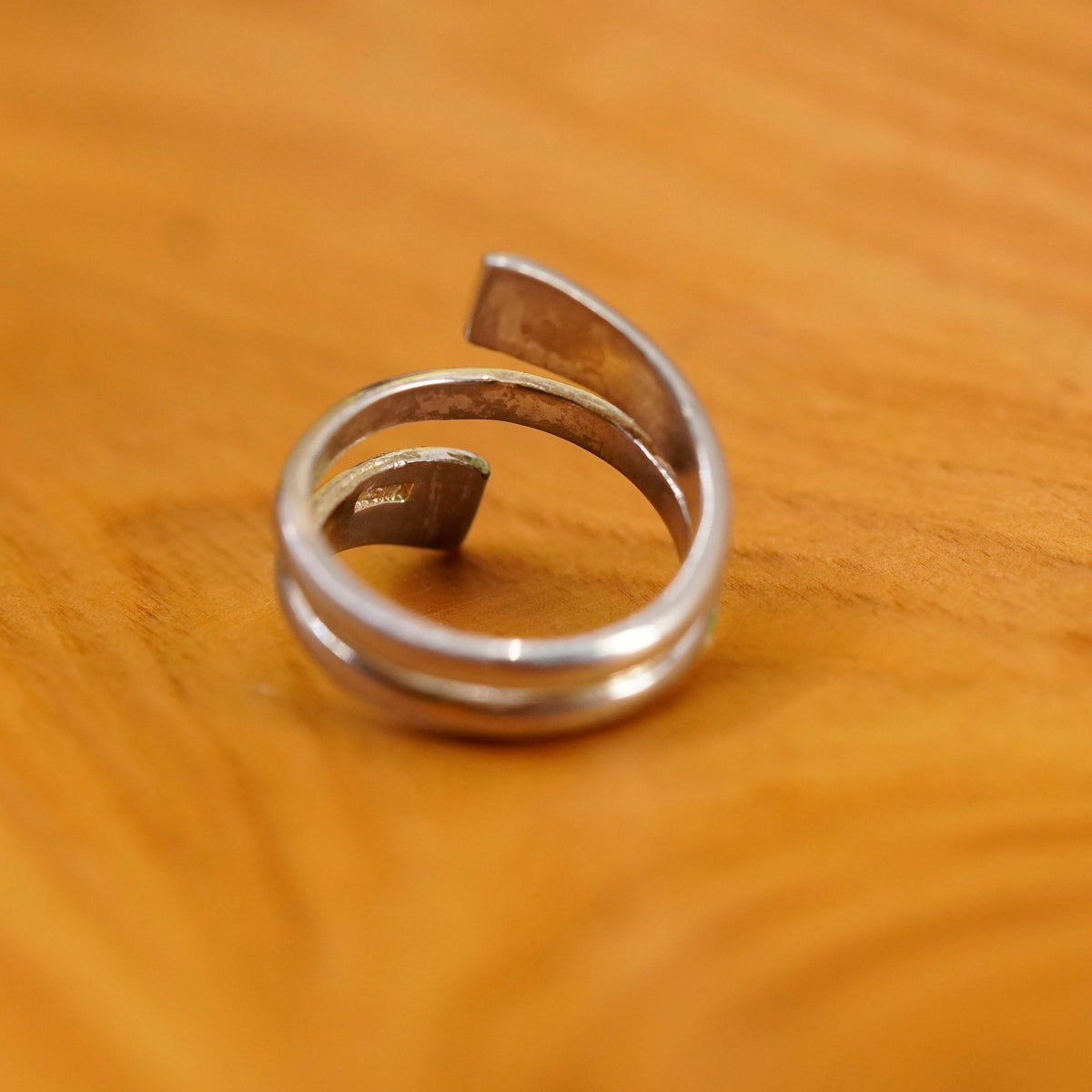 Size 5.5, vintage Sterling silver handmade ring, 925 wrap band