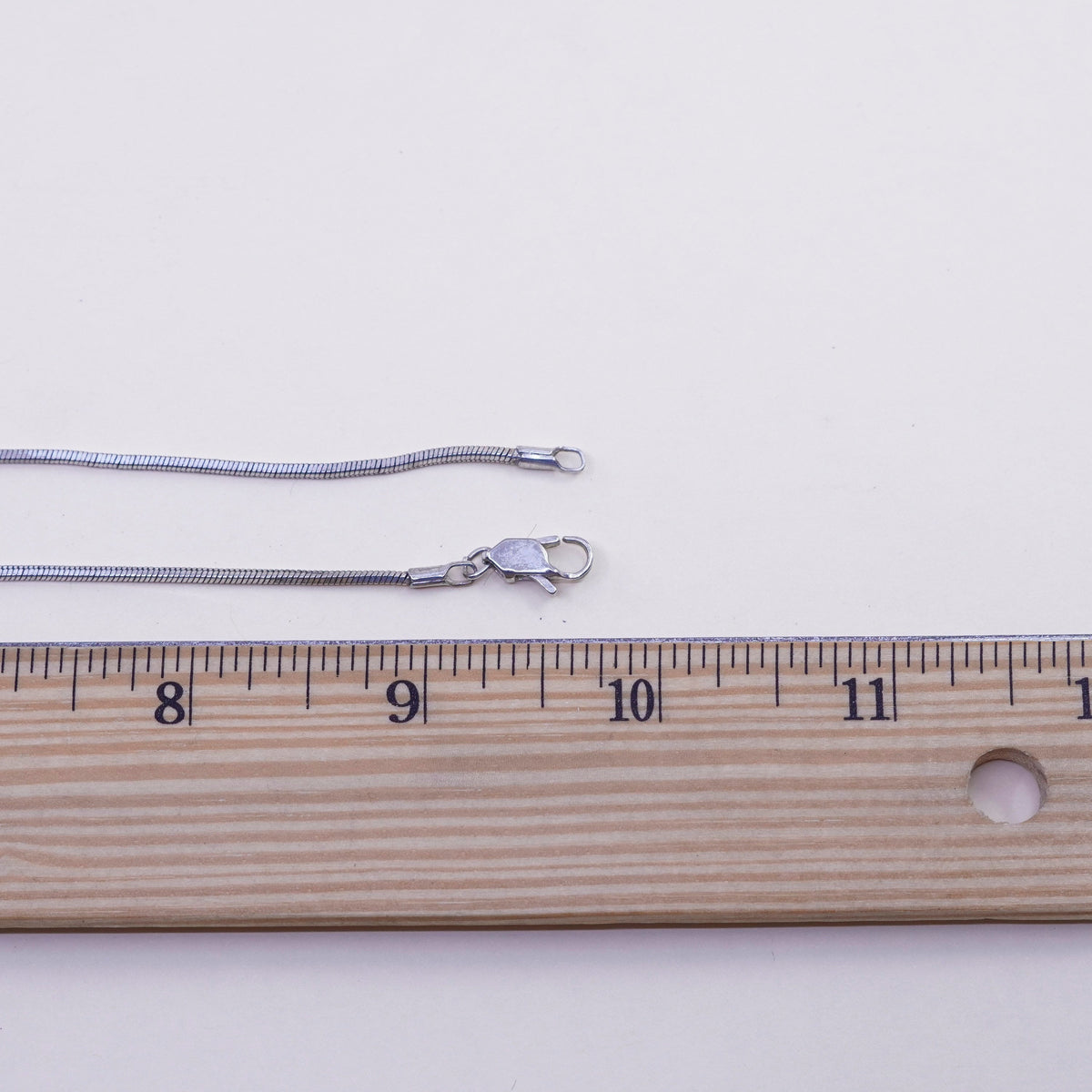 20”, 1mm, Vintage sterling silver square snake chain, 925 chain