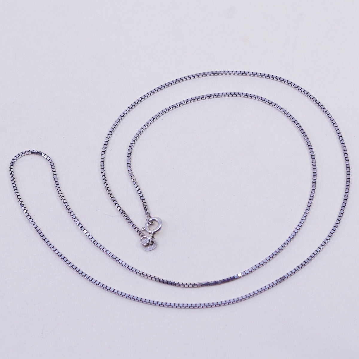 24”, 1mm, Vintage Italian sterling 925 silver box chain, necklace