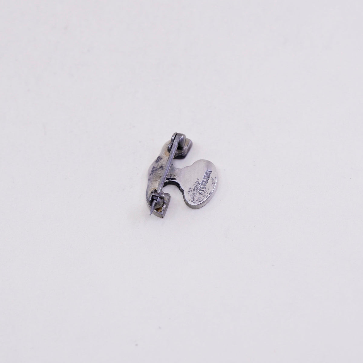 Vintage Sterling silver handmade brooch, 925 old fashion telephone pin