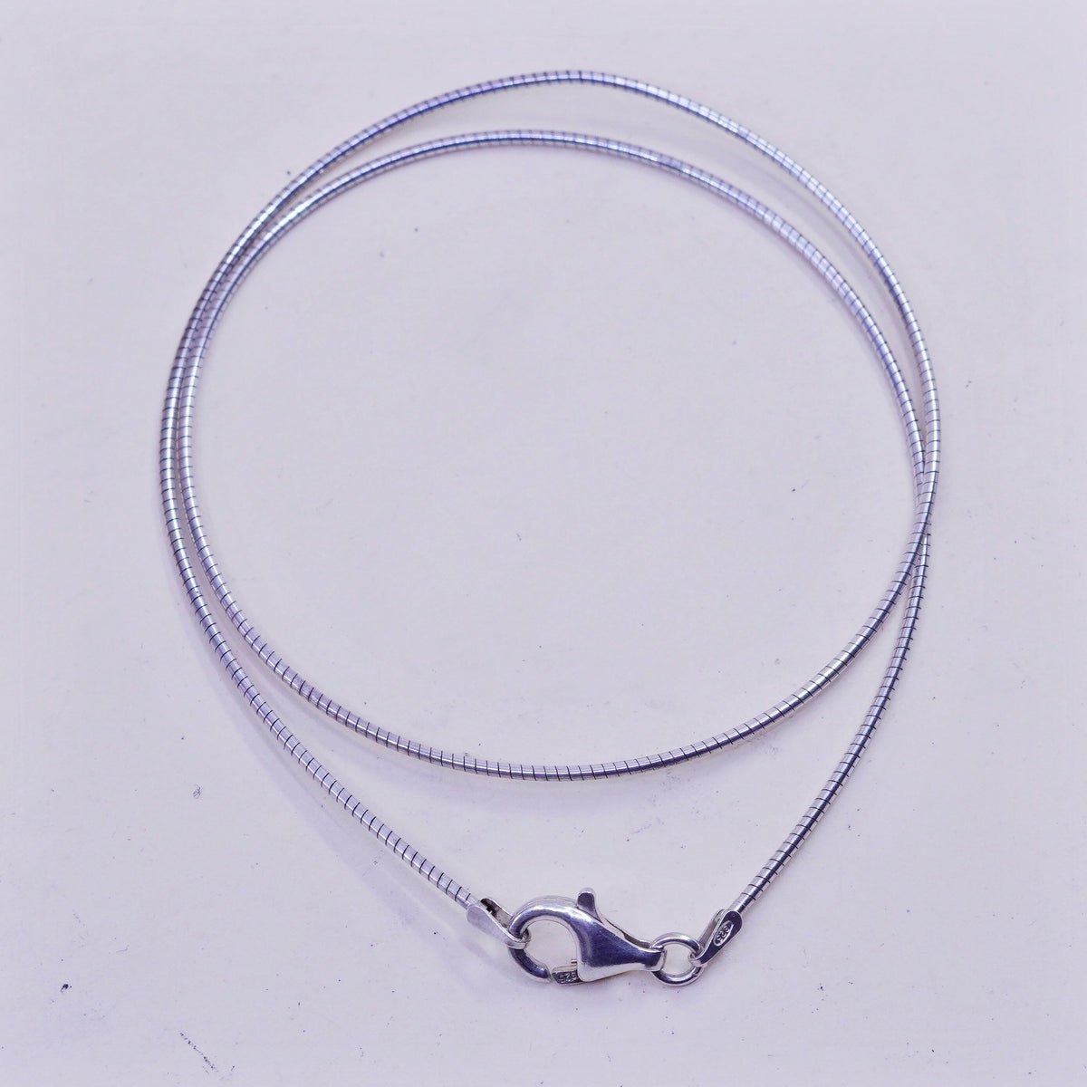 16”, 1mm, Vintage sterling silver snake chain, Italy 925 necklace