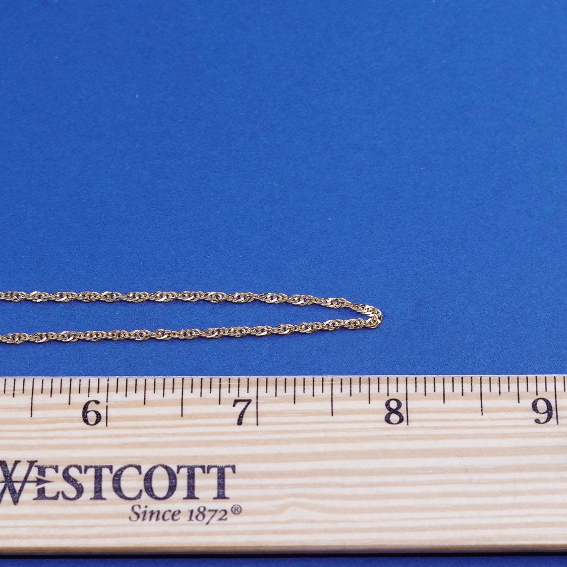 16" Italy Sterling silver handmade necklace Vermeil gold 925 twisted curb chain