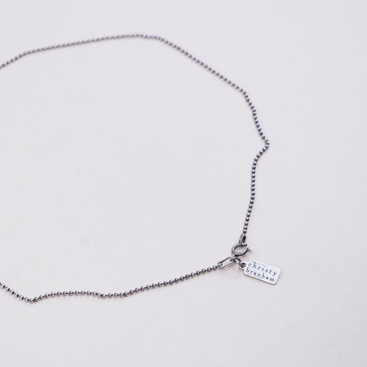 16”, 1mm, Vintage israel megiddo sterling silver beads chain, 925 necklace