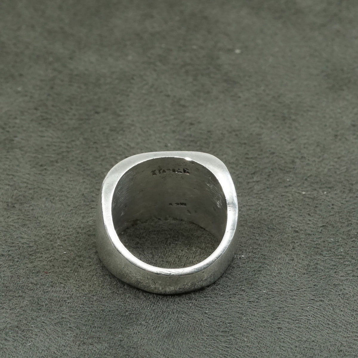 sz 7.75, vtg Sterling silver handmade ring, 925 ribbed band, minimalist