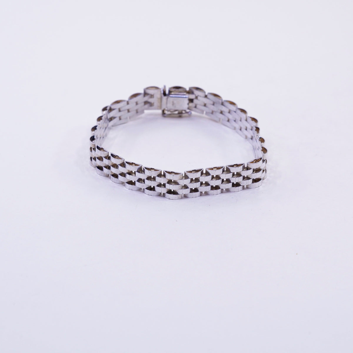 7.5” 10mm, vintage Italy Milor Sterling 925 Silver 925 Mesh chain Bracelet