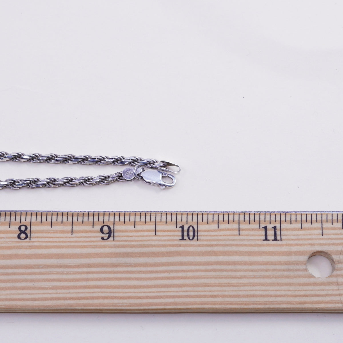 20”, 3mm, vintage Sterling silver necklace, 925 diamond rope chain