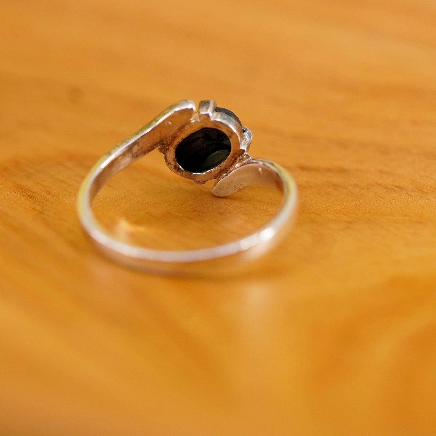 Size 6.25, vintage sterling silver handmade ring, 925 band with abalone inlay